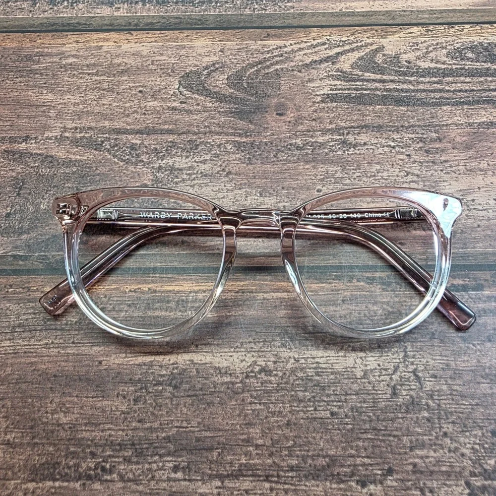 Warby Parker Sadie M 625 Eyeglasses Rose Water Fade 49-20-140 Pink Clear Round